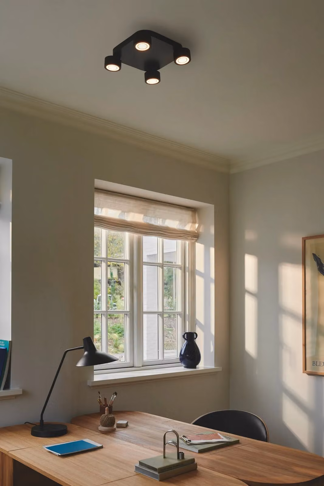 Nordlux Clyde Dimmable LED Ceiling Light in Black Metal with 2700k Warm White Light – 3