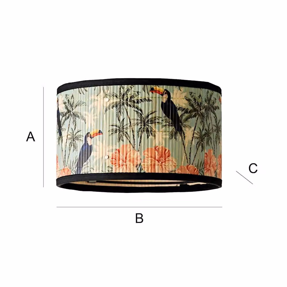 ValueLights Daintree Bamboo Drum Ceiling Lamp Shade in Multicolour, Diameter: 25 cm – 4