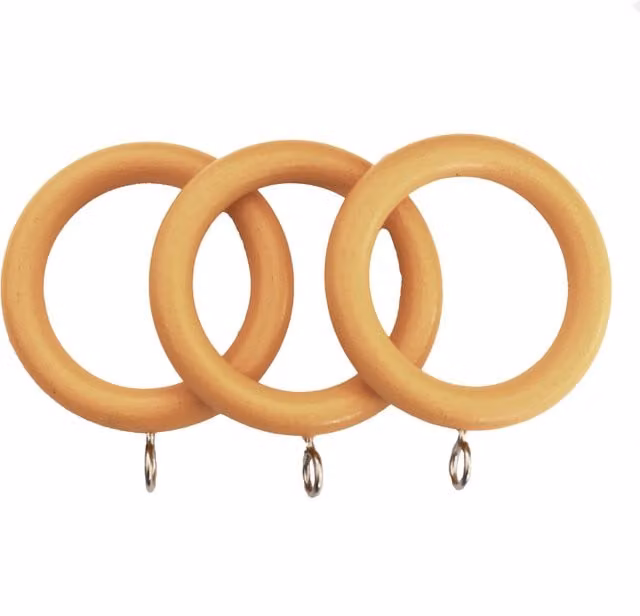 Terrys Beige Wood/Stone Composite Curtain Rod Rings (Pack of 4)
