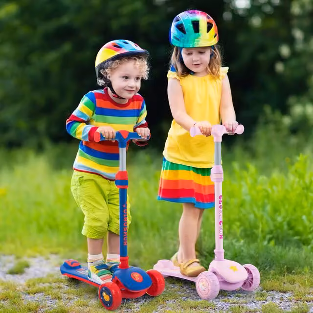 Costway Foldable Kids Kick Scooter in Purple