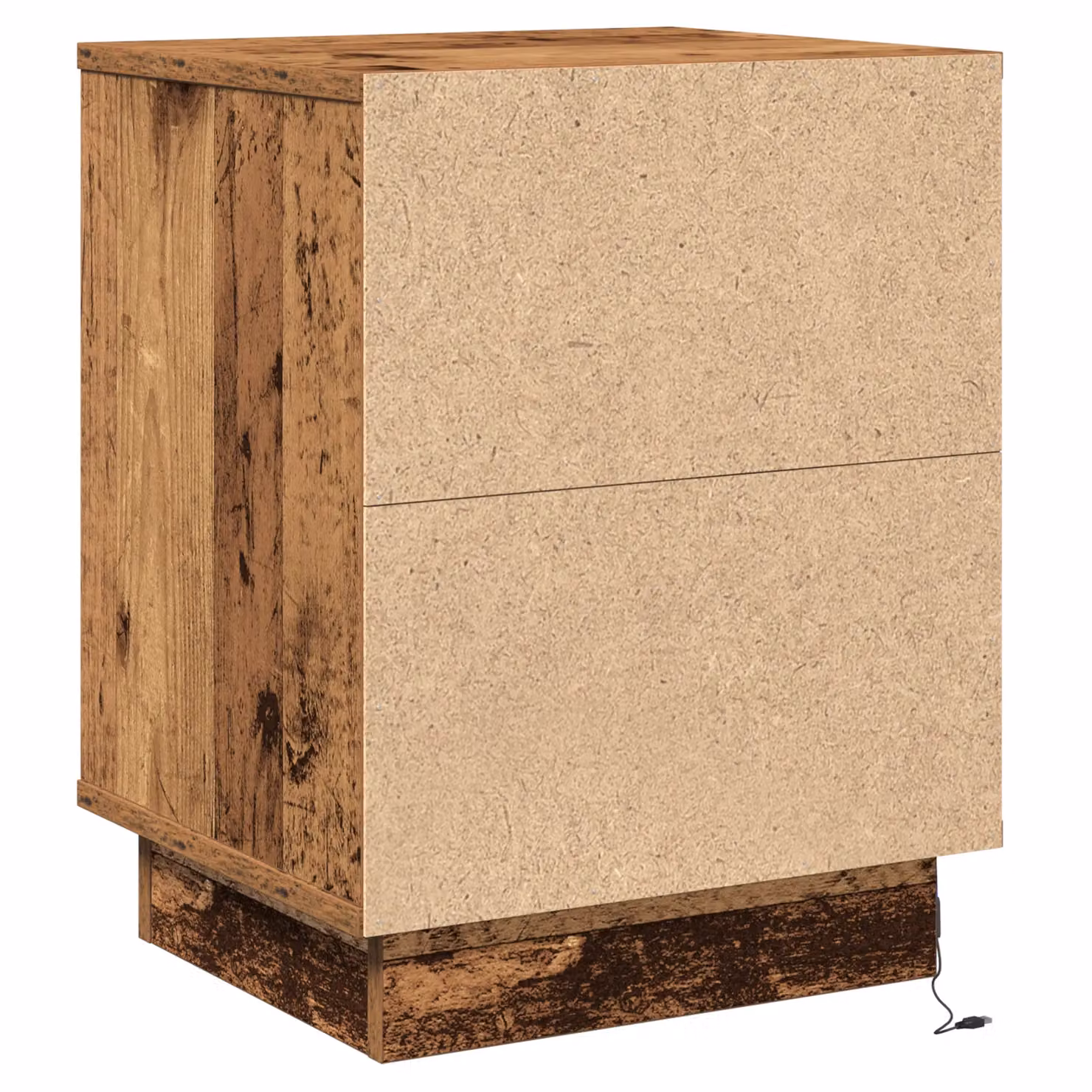 Berkfield Home Bedside Cabinet with Integrated LED Lights in Brown Old Wood, W: 39 cm, D: 34.5 cm, H: 50 cm – 5