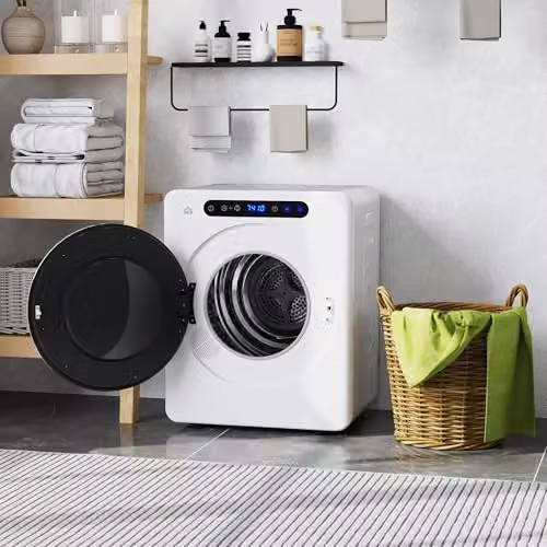 HOMCOM Vented Tumble Dryer, 5kg Wet Laundry/3kg Dry Capacity, 1000W, White – 7