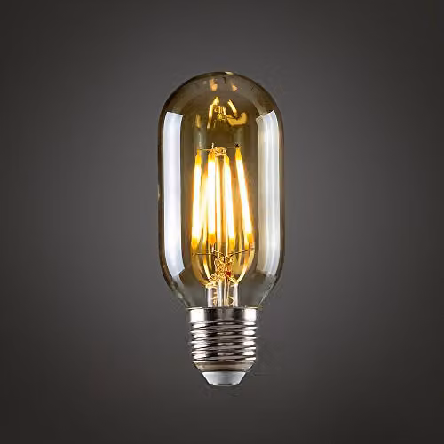 MiniSun 4W LED Filament E27 Amber Tubular Radio Valve Light Bulb, 2700K Warm White – 2