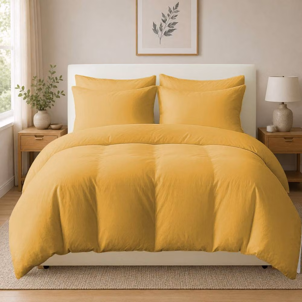 Grace 400 TC 100% Egyptian Cotton Duvet Cover Set in Yellow, King Size (180 x 200 cm) – 2