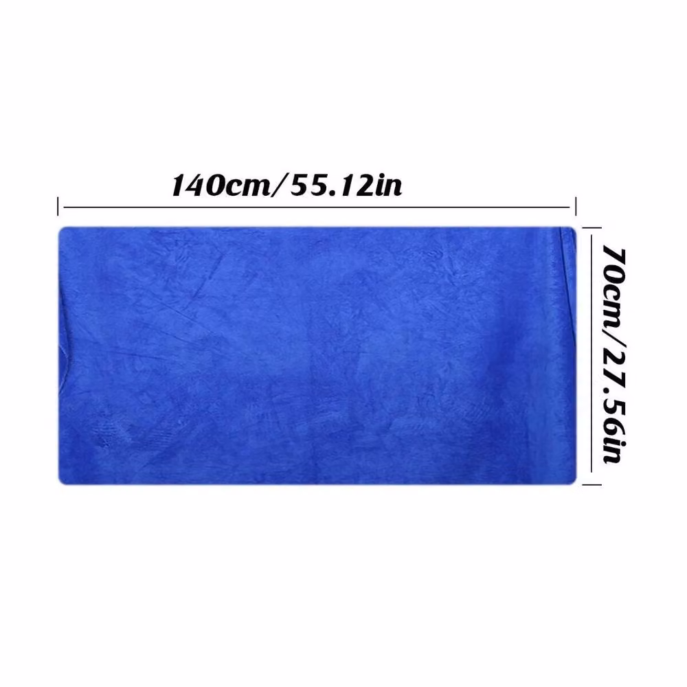 PAWNORA Lightweight Blue Microfibre and Cotton Beach Towel Set for Adults, 2 Pack, W: 70 cm, L: 140 cm – 2