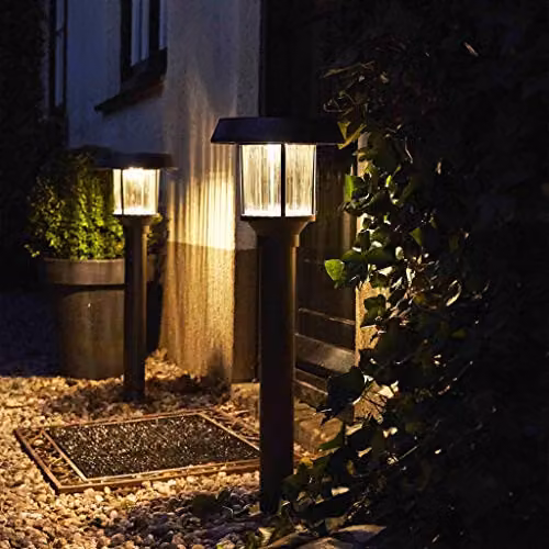 Luxform Pollux Intelligent Solar LED Post Light with Dusk Sensor in Silver – 4