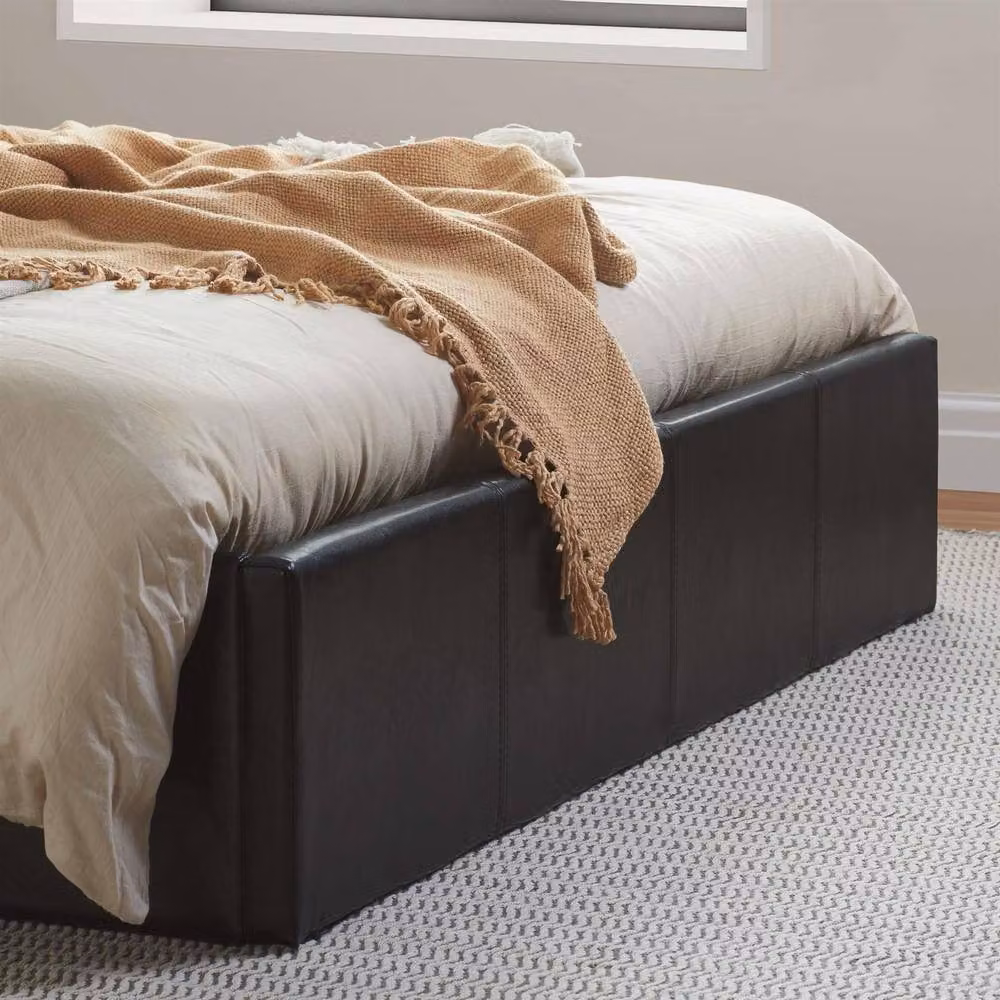 Birlea Berlin Ottoman Bed in Brown Faux Leather, Double W/D/H: 140 x 200 cm – 3