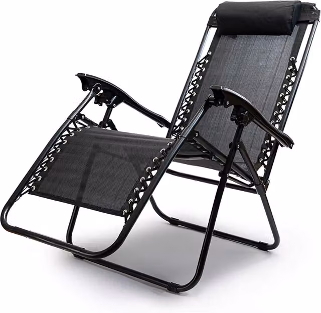 HyFive Zero Gravity Sun Lounger Reclining Garden Chair - Black