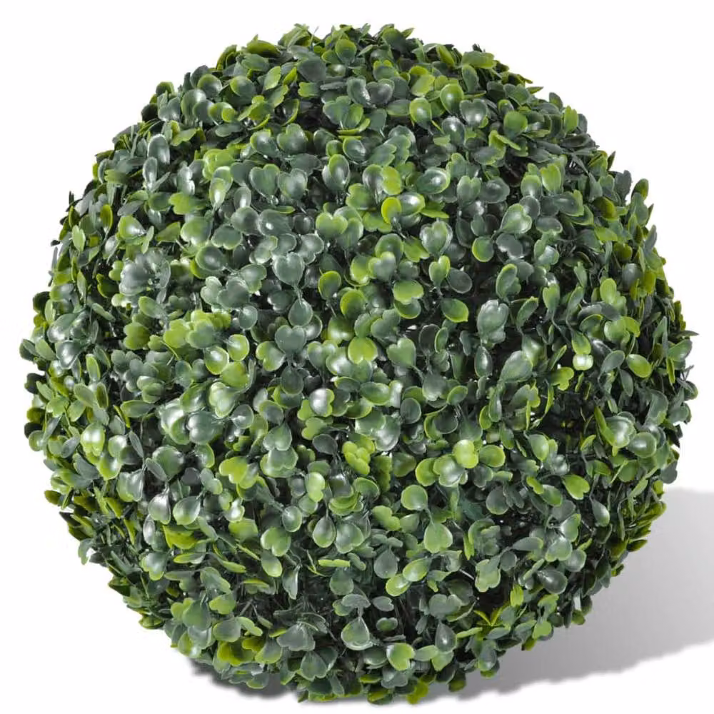 Berkfield Home Lush Boxwood Ball Artificial Leaf Topiary, 2 Pack, Green, Diameter: 35 cm – 3