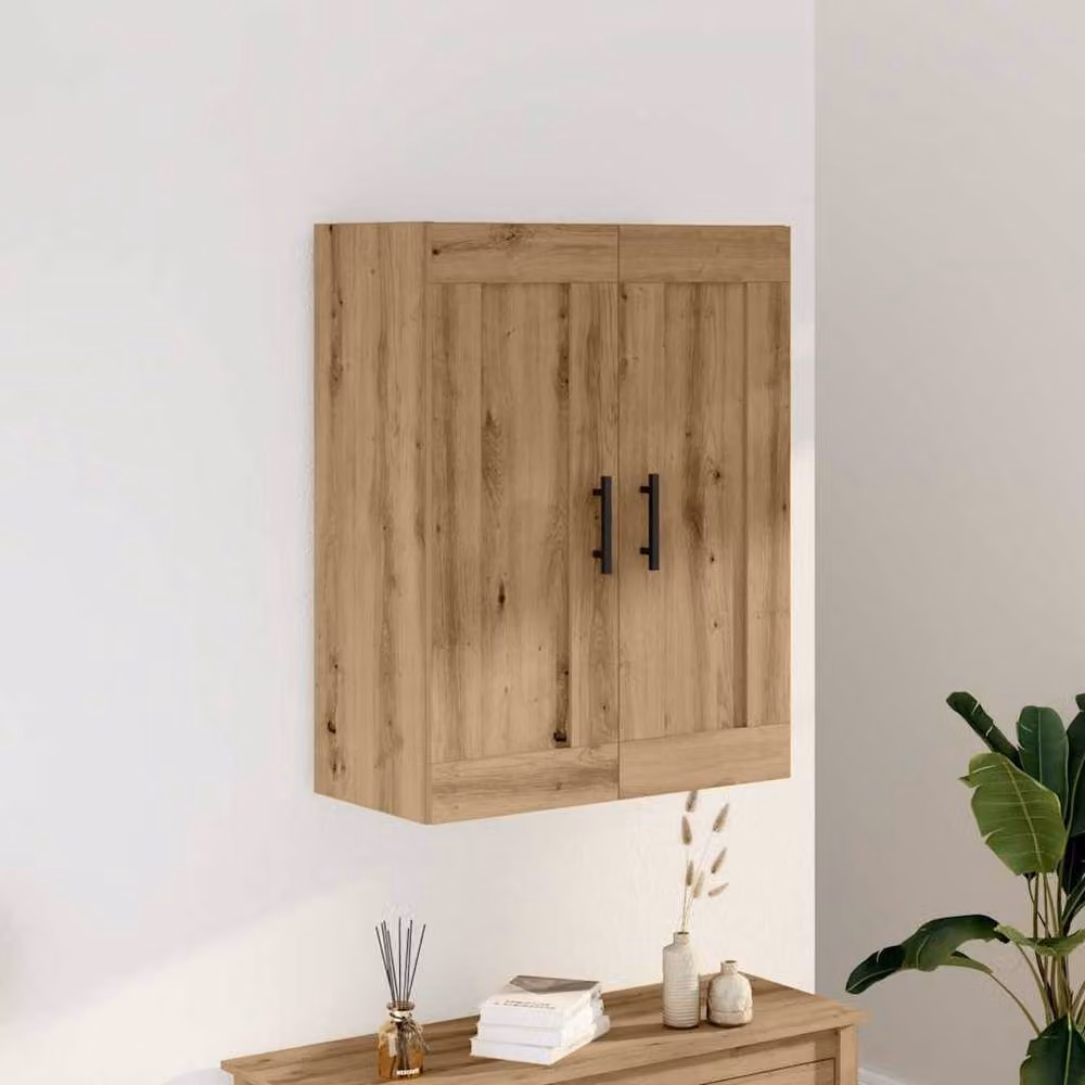 Berkfield Home Artisan Oak Wall Mounted Cabinet in Brown, W/D/H: 69.5 x 34 x 90 cm – 2