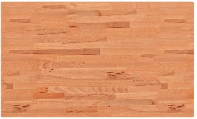 Berkfield Home Rectangular Solid Wood Beech Table Top, Brown, W: 100 cm, D: 60 cm, H: 1.5 cm – 1