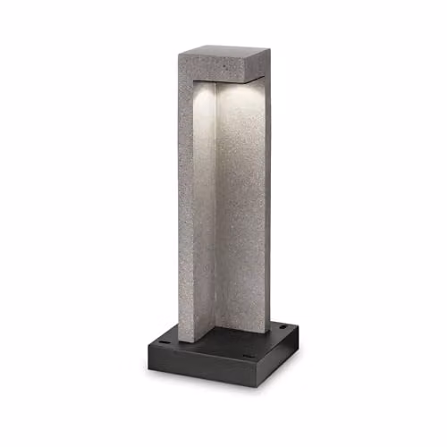 Netlighting Titano Integrated LED Outdoor Bollard Lamp in Grey Granite with Warm White 3000K Light and IP55 Rating