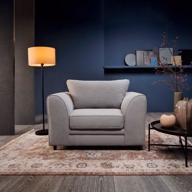 Abakus Direct Darcy Armchair in Light Grey Fabric