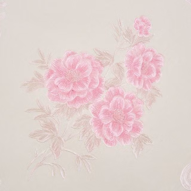 Livingandhome Multicoloured Vintage Floral Non-Woven Botanical Wallpaper Roll in White and Pink