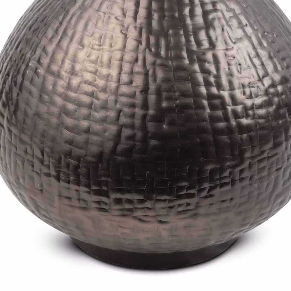 Elm Home And Garden Antique Bronze Round Table Lamp with Beige Fabric Shade – 2