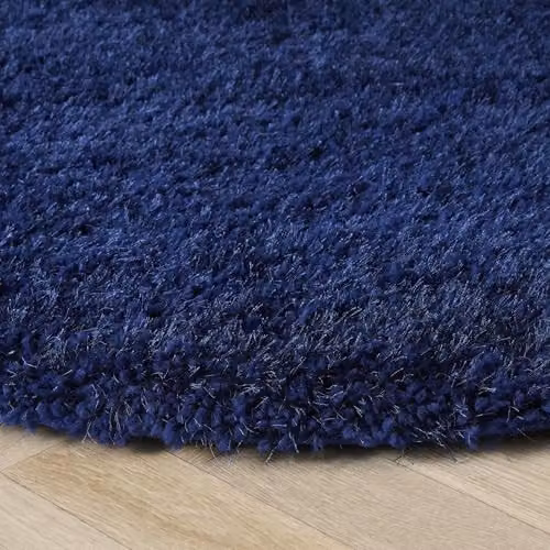 Phoenox Textiles Limited Origins Chicago Indigo Round Hand-Tufted Polyester Rug in Blue, Diameter: 133 cm – 4