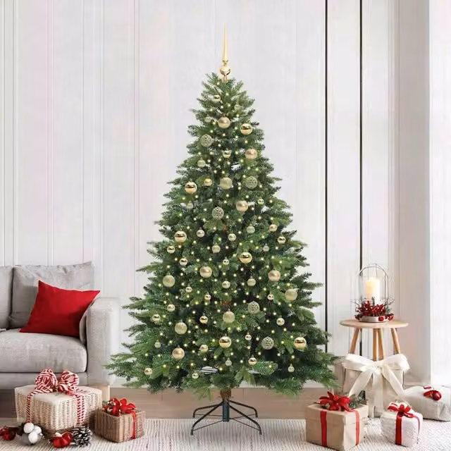 Berkfield Home Artificial Green Christmas Tree with 300 LEDs, Height: 210 cm – 1