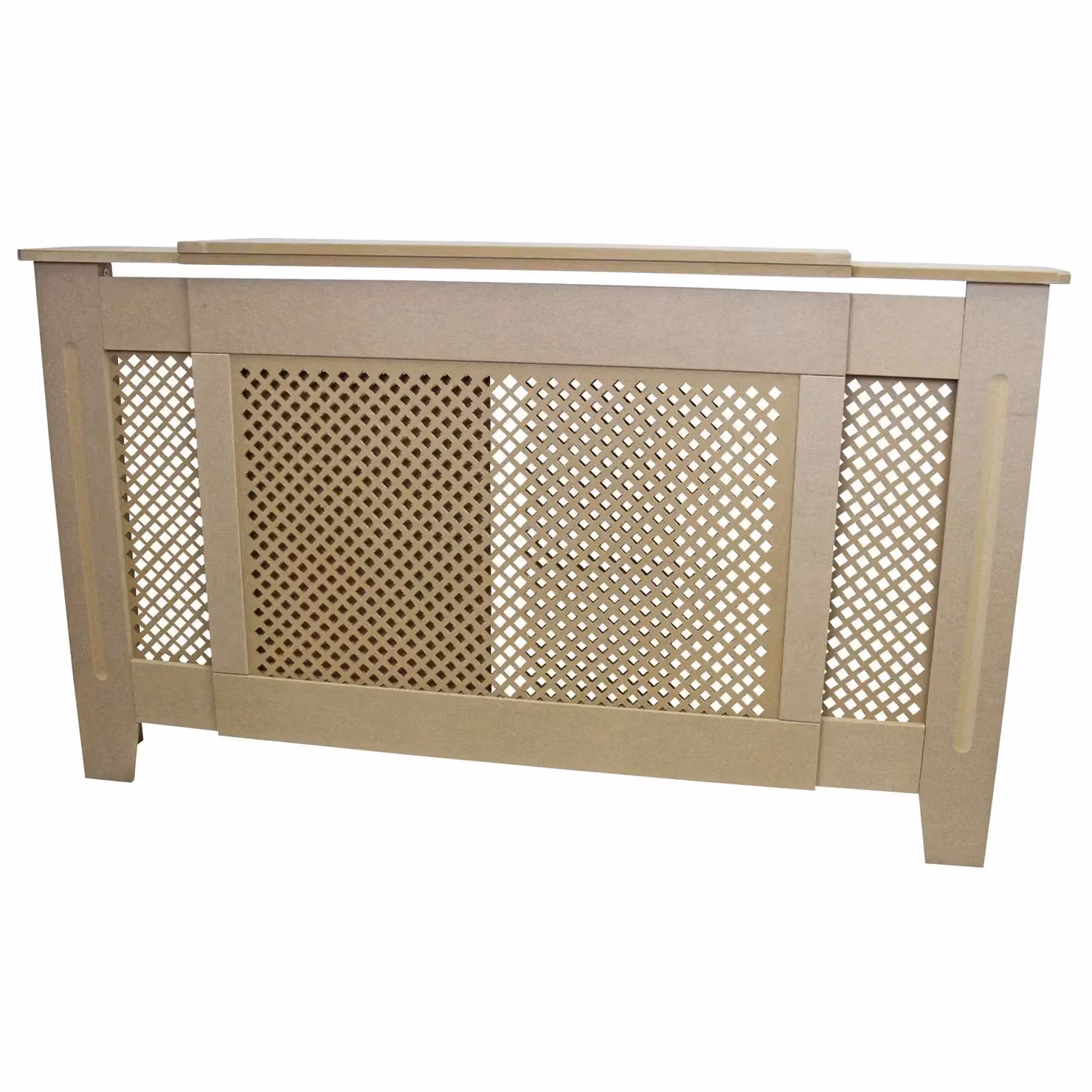 Monstershop Adjustable MDF Radiator Cover, Unfinished Brown, W: 140 cm to 205 cm – 2