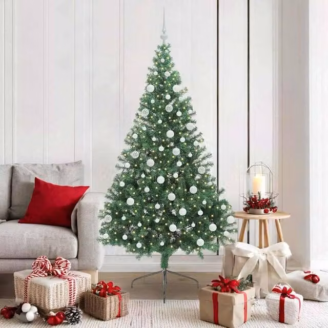 Berkfield Home Pre-lit Artificial Christmas Tree, Green, Height: 180 cm