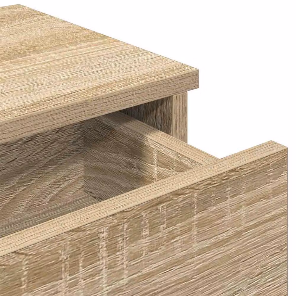 Berkfield Home Decorative Wall Shelf with Drawers in Sonoma Oak, Light Brown, W/D/H: 60 x 25 x 15 cm – 2