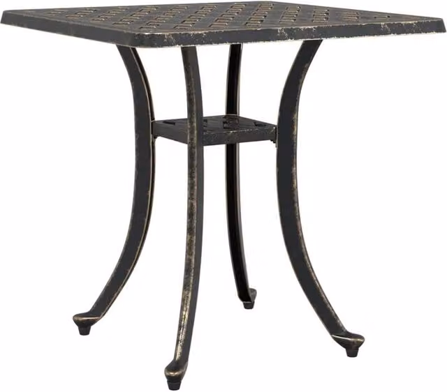 Berkfield Home Brown Cast Aluminium Garden Table, W/D/H: 53 x 53 x 53 cm – 1