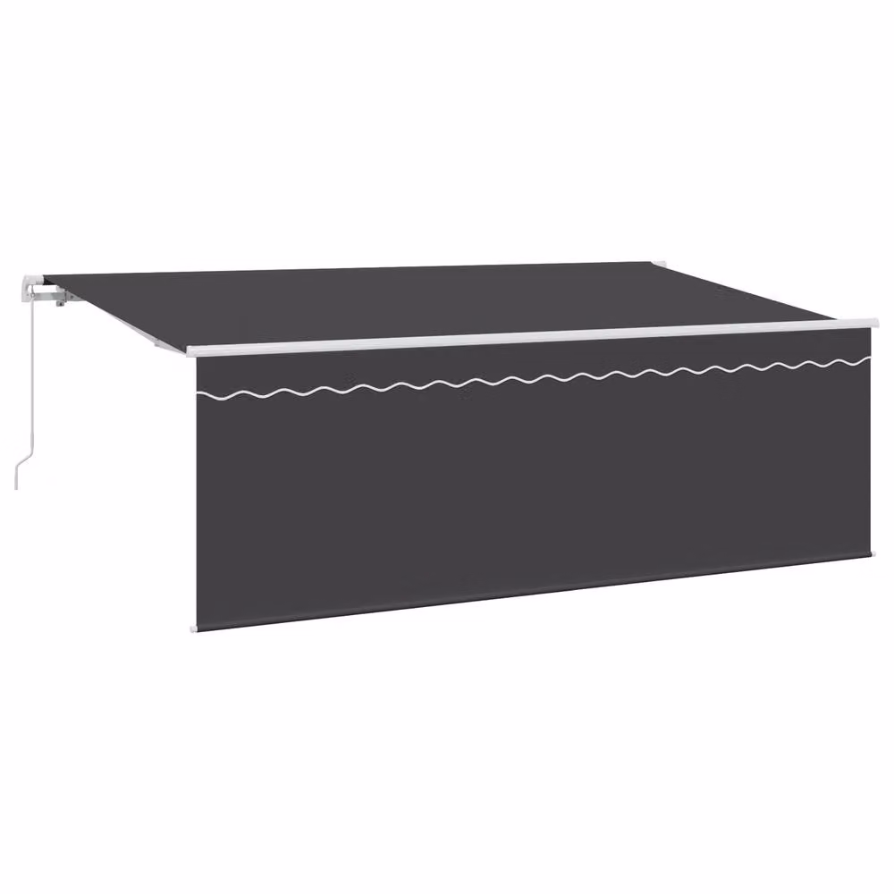 Berkfield Home Retractable Wall-Mounted Folding Arm Awning in Anthracite, White and Grey – 2