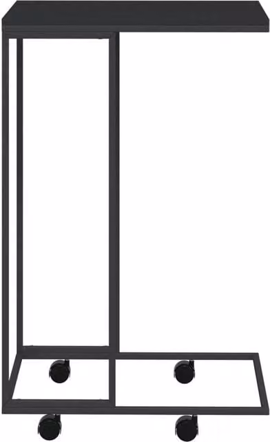 Berkfield Home Black Side Table with Castors, W/D/H: 40 x 30 x 63.5 cm