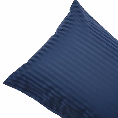 Belledorm 540 Thread Count Mako Satin Stripe Cotton Housewife Pillowcases, Pair, Blue – 2