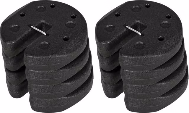 Outsunny Set of 8 Black Gazebo Weights with Reinforcement Pins and Carry Belt, 48kg Total Weight