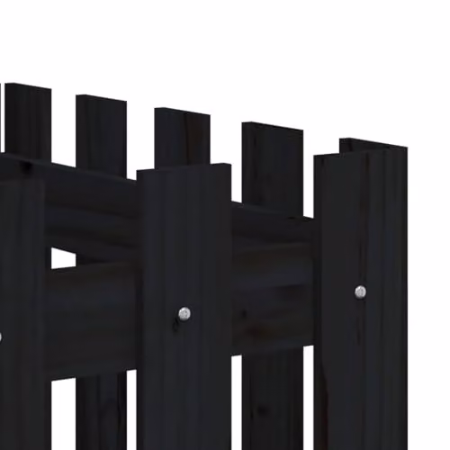 vidaXL Wooden Garden Raised Bed with Fence Design, Black, W: 200 cm, D: 50 cm, H: 70 cm – 4