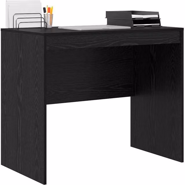 Berkfield Home Modern Black Oak Writing Desk, Black, W/D/H: 90 x 50 x 76 cm – 1