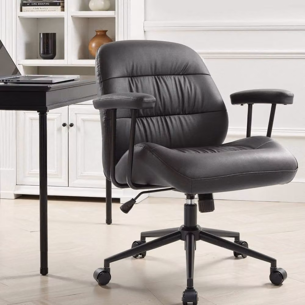 FORGEVIO Black Ergonomic Home Office Chair with Headrest and Armrests – 2
