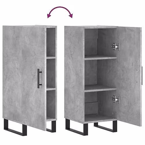 vidaXL Modern Sideboard in Concrete Grey, W/D/H: 34.5 x 34.5 x 90 cm – 3