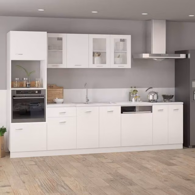 Berkfield Home White Glossy Hanging Glass Cabinet with Glass Doors, W/D/H: 40 x 31 x 60 cm