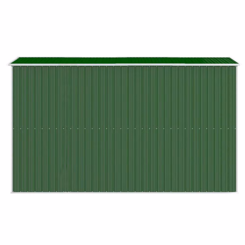 Berkfield Home Green Galvanised Steel Garden Shed with Sliding Gable Doors W/D/H: 192 x 357 x 223 cm – 4