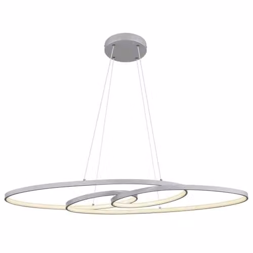 Globo Lighting Modern Silver Aluminium LED Ring Pendant Light with CCT Memory, 39 W, 2200 lm, W/D/H: 36 x 36 x 120 cm – 1