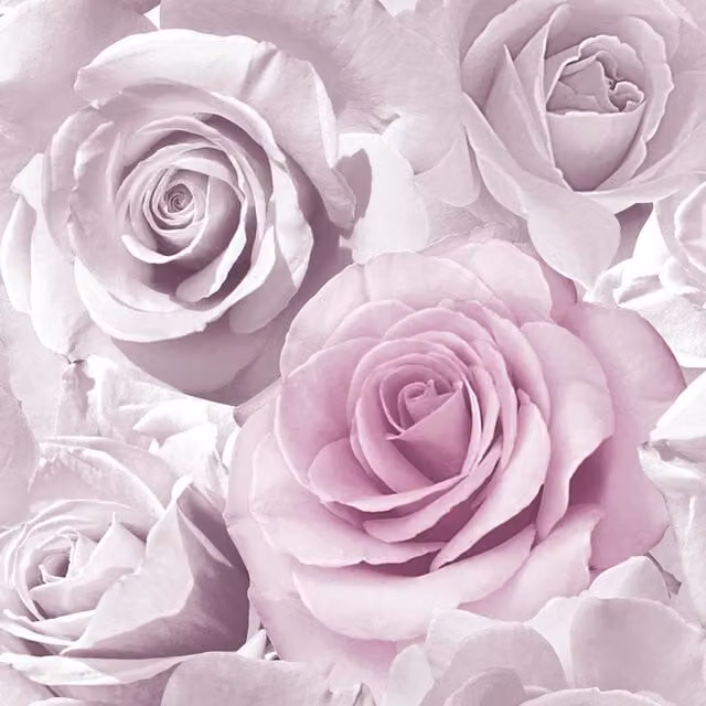 Muriva Madison Rose Glitter Floral Botanical Wallpaper in Purple – 1