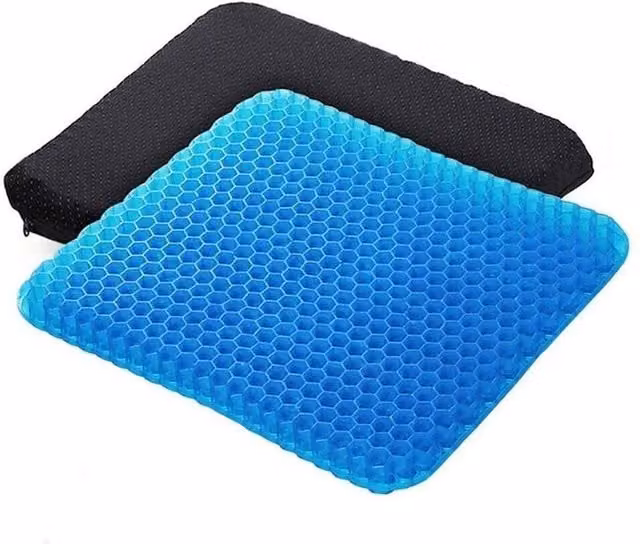 NESTLUNE Double Layer Thick Honeycomb Gel Seat Cushion in Blue, W: 100 cm, L: 190 cm