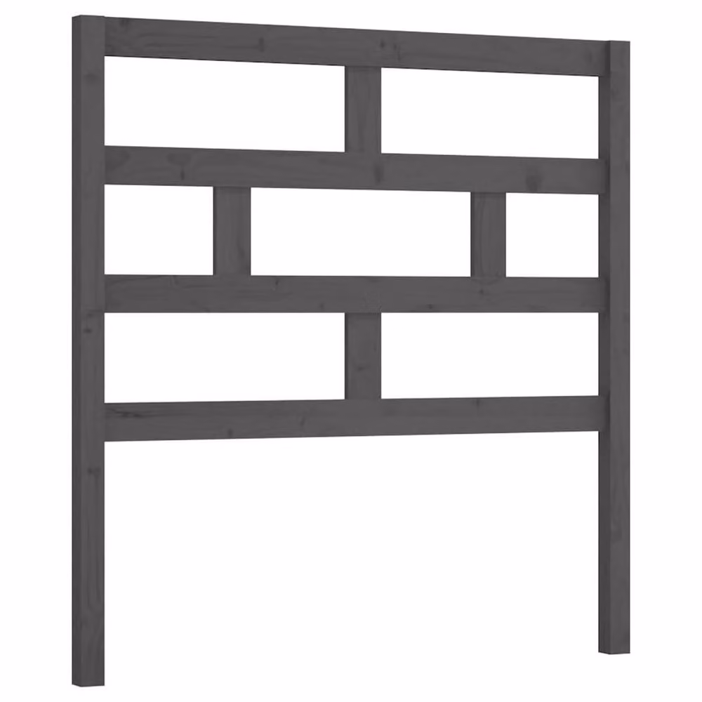 Berkfield Home Beautiful Bed Headboard in Grey Solid Pine Wood, W/D/H: 106 x 4 x 100 cm – 2