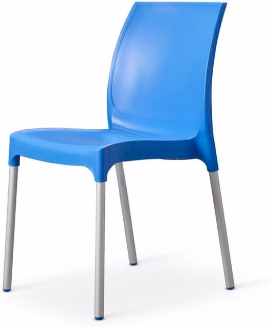 netfurniture Modern Plastic Kitchen or Garden Chair in Blue and Pink