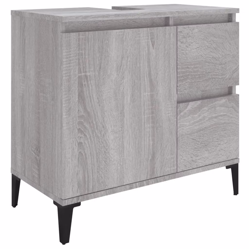Berkfield Home Modern Grey Sonoma Bathroom Cabinet, W: 65 cm, D: 33 cm, H: 60 cm – 1