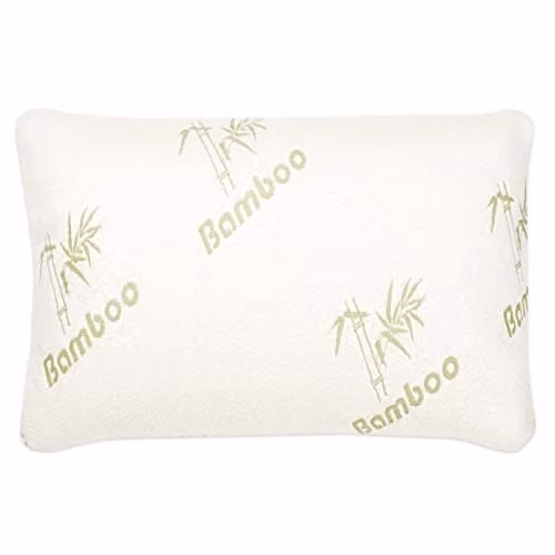 Ezysleep White Bamboo Memory Foam Pillow with Cooling Foam Flakes