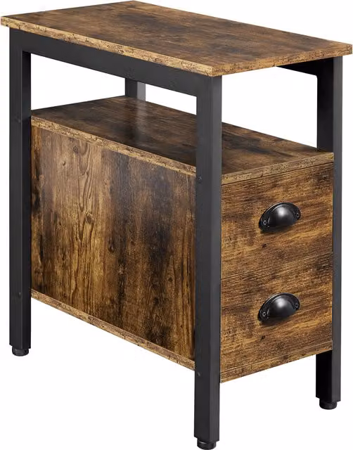 Yaheetech Vintage Style Bedside Table in Brown