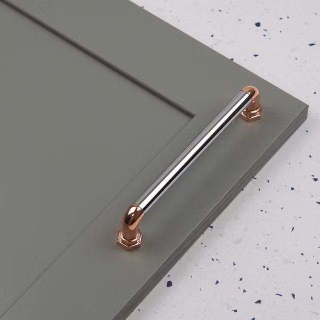 Handle & Home Shell Cabinet Handle in Copper and Chrome, 160mm – 2