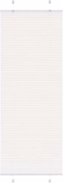Berkfield Home White Single Pleat Polyester Fabric Blind, W: 70 cm, H: 200 cm