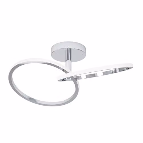 Eglo Congiunti Modern LED Ring Flush Mount Ceiling Light in Chrome and White – 1