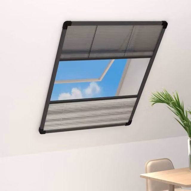 Berkfield Home Plisse Insect Screen for Windows with Shade, Aluminium, Black, W: 80 cm, H: 120 cm – 1