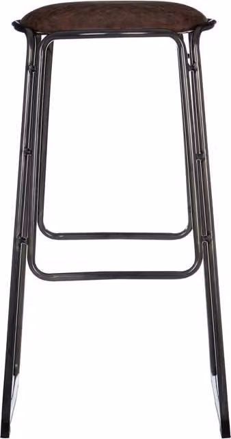 Orsina Minimalist Brown Metal Bar Stool – 1