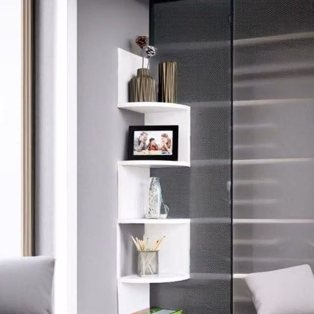 Modcraft 5 Tier White Wall Mounted MDF Shelf, W/D/H: 127.5 x 20 x 20 cm