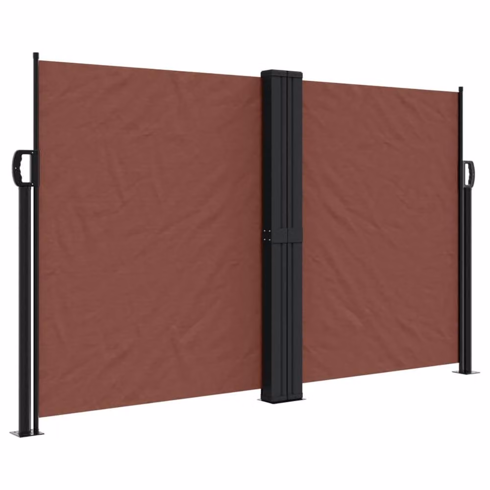 Berkfield Home Retractable Side Awning in Brown, Polyester, W/H: 140 x 1000 cm